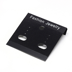 Black Plastic Earring Display Card, Rectangle, Black, Size: about 52mm long, 50mm wide.