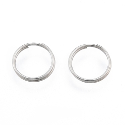 Color de Acero Inoxidable 304 anillos partidos de acero inoxidable, anillos de salto de doble bucle, color acero inoxidable, 8x1.5 mm, diámetro interior: 6.5 mm, alambre simple: 0.7 mm