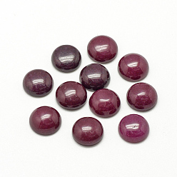Rouge Violet Moyen Cabochons de jade blanc naturel, teint, demi-tour / dôme, support violet rouge, 12x5mm