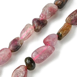 Tourmaline Natural Tourmaline Beads Strands, Nuggets Shape, 6x8mm, Hole: 1mm, about 59pcs/strand, 15.55''(39.5cm)