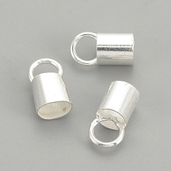 Silver 925 Sterling Silver Ends Caps, Silver, 10.5x5.5mm, about 4.5mm inner diameter, Hole: 4mm
