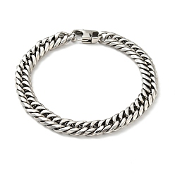 Stainless Steel Color 201 Stainless Steel Cuban Link Chains Bracelet for Men Women, Stainless Steel Color, 7-3/4 inch(19.7cm)