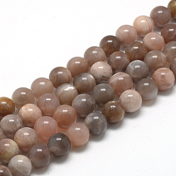 Sunstone Natural Sunstone Beads Strands, Round, 8~9mm, Hole: 1mm, about 45~48pcs/strand, 15.7 inch