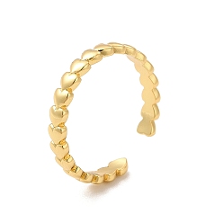 Настоящее золото 18K Латунные кольца-манжеты с обручем в форме сердца для женщин, долговечный, без кадмия и без свинца, реальный 18 k позолоченный, размер США 8, внутренний диаметр: 18.1 мм, 3 мм