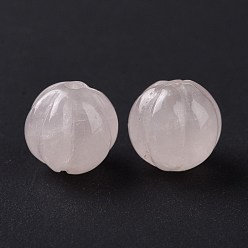 Quartz Rose Naturel a augmenté perles de quartz, thème d'automne, citrouille, 8~8.5x7.5~8mm, Trou: 1.2mm