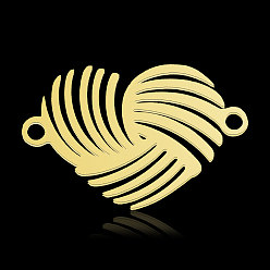 Real 18K Gold Plated 201 Stainless Steel Connector Charms, Heart, Real 18K Gold Plated, 12x19x1mm, Hole: 1.4mm