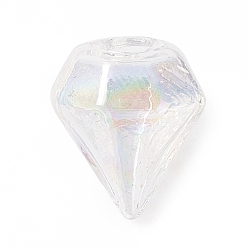 Claro AB Botellas de vidrio soplado hechas a mano, para la fabricación de colgantes de viales de vidrio, diamante, claro ab, 16~17x15~15.5x13.5~14.5 mm, agujero: 2.5~5 mm