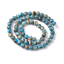 Sky Blue Synthetic Malachite Beads Strands, Dyed, Round, Sky Blue, 6mm, Hole: 0.5mm, about 63pcs/strand, 14.96''(38cm)