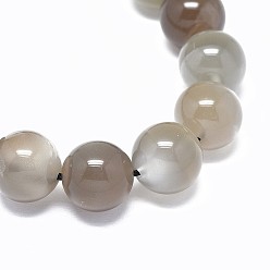 Grey Moonstone Brins de perles de pierre de lune grise naturelle, ronde, 10mm, Trou: 1mm, Environ 38~40 pcs/chapelet, 15 pouce (38 cm)