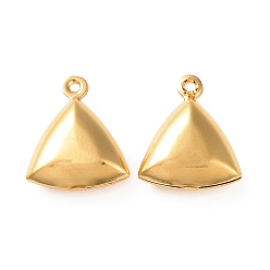 Oro 304 colgantes de acero inoxidable, triángulo, dorado, 15x12x4.5 mm, agujero: 1 mm