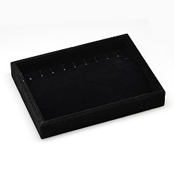Черный Деревянные кубом ювелирные изделия ювелирные изделия браслет дисплеи, обтянута бархатом, чёрные, 20x15x3.1 см