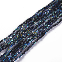 Noir Perles en verre electroplate, de couleur plaquée ab , triangle, noir, 2.2~3x3~4.7x2~3mm, Trou: 0.7mm, Environ 171~181 pcs/chapelet, 12.4 pouces ~ 14.84 pouces (31.5~37.7 cm)