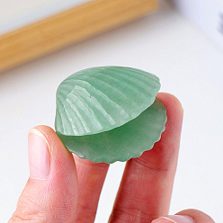 Green Aventurine Natural Green Aventurine Display Decorations, for Home Office Desk, Shell Shape, 30~35mm