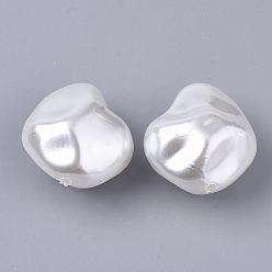 Ivoire Perles de nacre en plastique ABS, nuggets, blanc crème, 20x18.5x13mm, trou: 1.2 mm, environ 262 pcs / 500 g