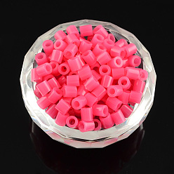 Light Coral PE DIY Melty Beads Fuse Beads Refills, Tube, Light Coral, 5x5mm, Hole: 3mm, about 8000pcs/500g