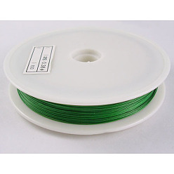 Verde Alambre de cola de tigre, alambre de acero inoxidable recubierto de nailon, verde, 0.38 mm, aproximadamente 164.04 pies (50 m) / rollo