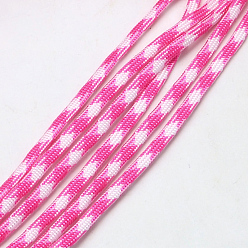 Rose Foncé 7 âmes intérieures cordes en polyester et spandex, pour la fabrication de bracelets en corde, rose foncé, 4mm, environ 109.36 yards (100m)/paquet, 420~500g / bundle