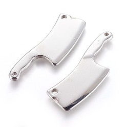 Stainless Steel Color 304 Stainless Steel Links connectors, Kitchen Knife, Stainless Steel Color, 53x20x3mm, Hole: 2.5~3.5mm