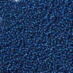 (RR648) Dyed Denim Blue Silverlined Alabaster MIYUKI Round Rocailles Beads, Japanese Seed Beads, 8/0, (RR648) Dyed Denim Blue Silverlined Alabaster, 3mm, Hole: 1mm, about 19000~20500pcs/pound