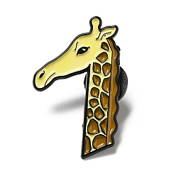 Number Broche en émail numéroté, Broche motif girafe en alliage plaqué noir électrophorèse pour vêtements sac à dos, num. 7, 35x21x1.3mm, pin: 1.1 mm