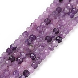 Lilac Jade Natural Lilac Jade Beads Strands, Faceted, Round, 3mm, Hole: 0.6mm, about 126pcs/strand, 15.16 inch(38.5cm)