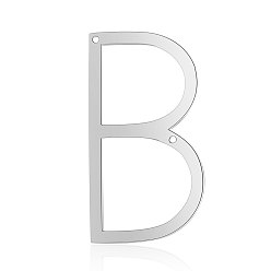Letter B 201 connecteurs de liens en acier inoxydable, lettre, couleur inox, letter.b, 37x20x1mm, Trou: 1mm