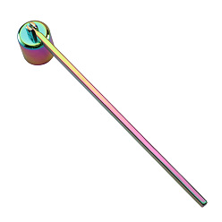 Rainbow Color Éteignoir à mèche de bougie en acier inoxydable, accessoires d'outil de bougie, couleur arc en ciel, 17.2x2.3x2.2 cm