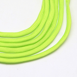 Jaune Vert 7 âmes intérieures cordes en polyester et spandex, couleur unie, pour la fabrication de bracelets en corde, jaune vert, 4~5mm, environ 109.36 yards (100m)/paquet, 420~500g / bundle