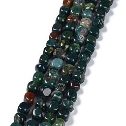 Agate Indienne Naturelles agate indienne brins de perles, pépites en pierre roulée, 6.5~15x7~14x7~14mm, Trou: 1~1.4mm, Environ 32~33 pcs/chapelet, 15.16~ 15.75 pouce (38.5~40 cm)