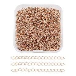 Rose Gold Iron Chain Extender, Curb Chains, Nickel Free, Rose Gold, 70mm, 100strands/box