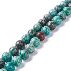 Chrysocolla Natural Chrysocolla Beads Strands, Round, 10mm, Hole: 1.2mm, about 40pcs/strand, 15.94~16.34 inch(40.5~41.5cm)