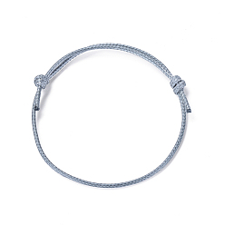 Gris Pizarra Cable de la toma de la pulsera de poliéster encerado coreano, gris pizarra, de diámetro ajustable: 40~70 mm