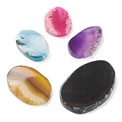 Natural Agate Rough Raw Natural Agate Slices Cabochons, No Hole/Undrilled, Oval, 33~58x25~41x4.7~6mm