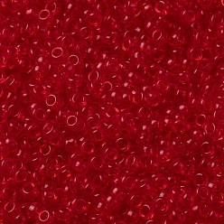 (RR140) Transparent Red Orange MIYUKI Round Rocailles Beads, Japanese Seed Beads, (RR140) Transparent Red Orange, 15/0, 1.5mm, Hole: 0.7mm, about 27777pcs/50g