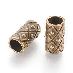 Bronze Antique Perles en alliage de style tibétain, Tube, bronze antique, sans plomb et sans cadmium, 17x10mm, Trou: 7mm
