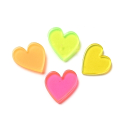 Couleur Mélangete Cabochons acryliques, cœur, couleur mixte, 17x16x2.5mm