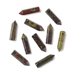 Dragon Blood Natural Dragon Blood Pointed Pendants, Faceted, Bullet, 30~33x8~9mm, Hole: 1.4~1.6mm