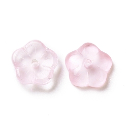 Pearl Pink Transparent Spray Painted Glass Beads, Sakura Flower, Pearl Pink, 9.5x10x3mm, Hole: 1.2mm