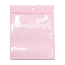 Pink Plastic Packaging Zip Lock Bags, with Clear Window, Top Self Seal Pouches, Rectangle, Pink, 15x12x0.15cm, Unilateral Thickness: 2.5 Mil(0.065mm)