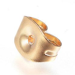 Golden 304 Stainless Steel Ear Nuts, Earring Backs, Golden, 6x4.5x3mm, Hole: 0.8mm