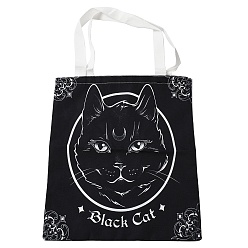 Cat Shape Canvas Tote Bags, Reusable Polycotton Canvas Bags, for Shopping, Crafts, Gifts, Cat Shape, 59cm