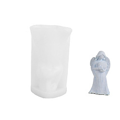 Cœur Moules à bougies en silicone ange bricolage, pour la fabrication de bougies parfumées, cœur, 6x11.3 cm