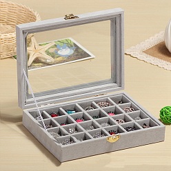 Гейнсборо Флок со стеклянной коробкой для ювелирных изделий, светло-серые, 20x15x5 см