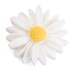 White Flower Plastic Diamond Painting Magnet Cover Holder, for DIY Diamond Painting Colored Art, Platinum, White, 26x10mm