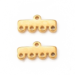 Oro 304 enlaces de componente araña de acero inoxidable, conector de bucle 5, Rectángulo, dorado, 5x11.5x1.5 mm, agujero: 1 mm