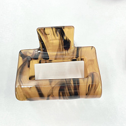 Peru Rectangular Acrylic Large Claw Hair Clips for Thick Hair, Water Ripple Effect, Peru, 50mm