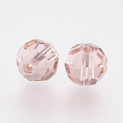 Pink Imitation brins de perles de cristal autrichien, grade de aaa, facettes (32 facettes) rondes, rose, 6mm, Trou: 0.7~0.9mm, Environ 68 pcs/chapelet, 15.7 pouce