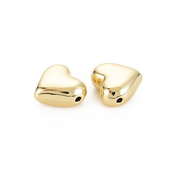 Light Gold Crémaillère perles en alliage placage, sans cadmium et sans nickel et sans plomb, cœur, or et de lumière, 15x16x8.5mm, Trou: 1.8mm