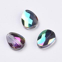 Colorful Imitation Austrian Crystal Beads, Grade AAA, Faceted, teardrop, Colorful, 12x9x3.5mm, Hole: 0.9~1mm