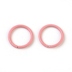 Pink Anneaux de bronze, Anneaux ouverts, rose, Jauge 18, 10x1mm, diamètre intérieur: 8 mm